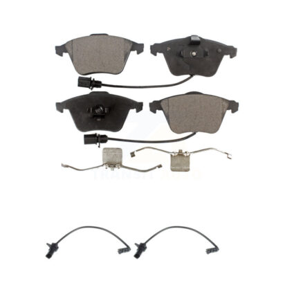 Front Ceramic Disc Brake Pads And Extra Wear Sensors Kit For 2011 Audi A6 KTW-101086