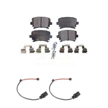 Rear Ceramic Disc Brake Pads And Wear Sensors Kit For 2011 Audi A6 KTW-101255