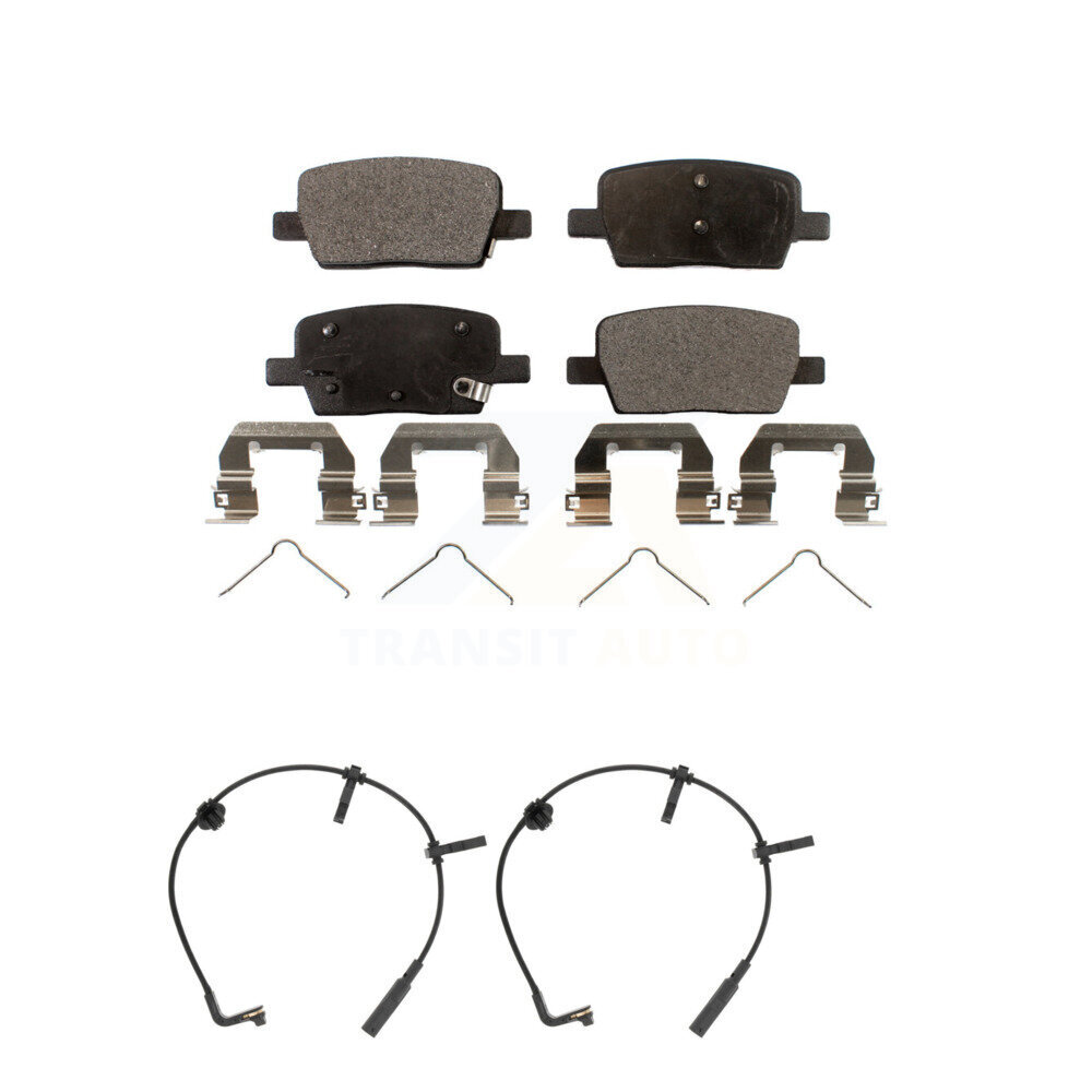 Rear Ceramic Brake Pad & Wear Sensor Kit For Cadillac CT6 With 345mm Diameter Front Rotor KTW-101313