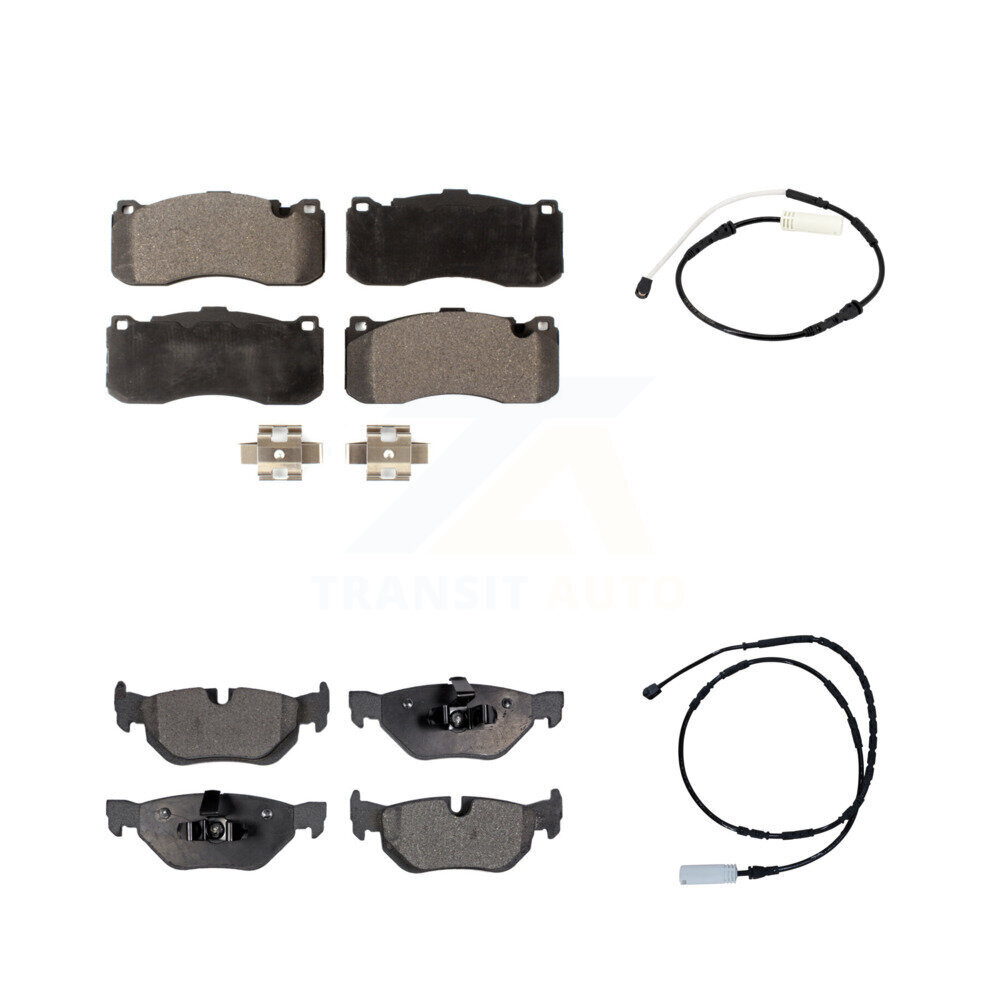 Front Rear Ceramic Brake Pad Wear Sensor Kit For BMW 328i With 370mm Diameter Rotor KTW-101406