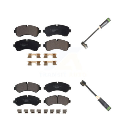 Front Rear Ceramic Disc Brake Pads And Wear Sensors Kit For Freightliner Sprinter 4500 KTW-101413