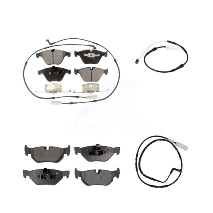 Front Rear Ceramic Disc Brake Pads And Extra Wear Sensors Kit For 2011 BMW 328i 3.0L KTW-101418