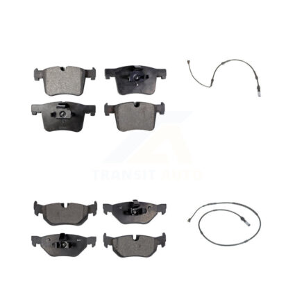 Front Rear Ceramic Disc Brake Pads And Wear Sensors Kit For 2012 BMW 320i 2.0L KTW-101419