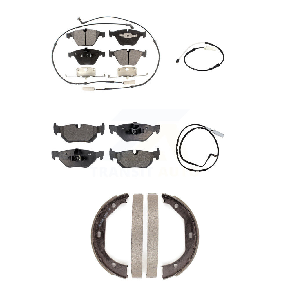 Front Rear Ceramic Disc Brake Pads And Extra Wear Sensors Kit (5Pc) For BMW 328i KTW-101429