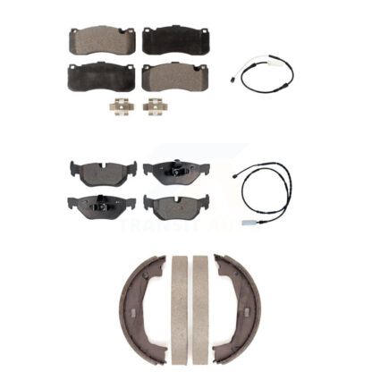 Front Rear Ceramic Disc Brake Pads And Wear Sensors Kit (5Pc) For BMW 328i KTW-101431