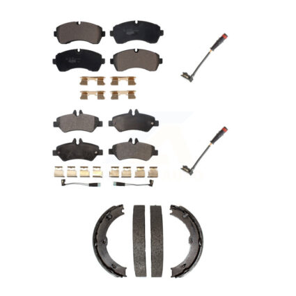 Front Rear Ceramic Brake Pads Extra Wear Sensor Kit (5Pc) For 09 Dodge Sprinter 3500 3.0L KTW-101437