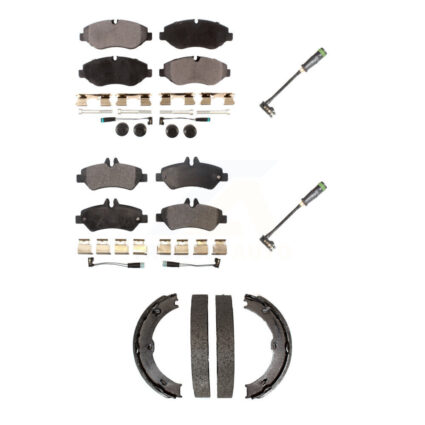 Front Rear Ceramic Brake Pad & Extra Wear Sensor Kit (5Pc) For Freightliner Sprinter 2500 KTW-101441
