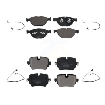 Front Rear Ceramic Brake Pads Wear Sensor Kit For 17 Jaguar XJ 5.0L with Disc rear brakes KTW-101446