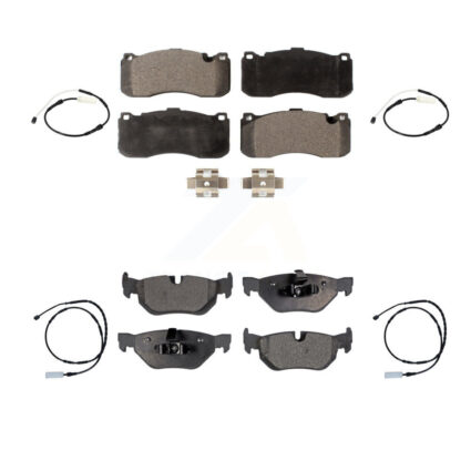 Front Rear Ceramic Brake Pad Wear Sensor Kit For BMW 328i With 370mm Diameter Rotor KTW-101452