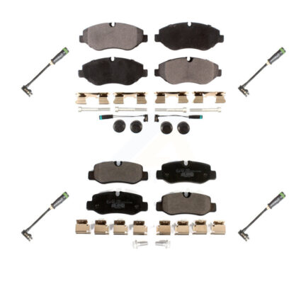 Front Rear Ceramic Brake Pads & Extra Wear Sensor Kit For 16-20 Mercedes-Benz Metris 2.0L KTW-101462