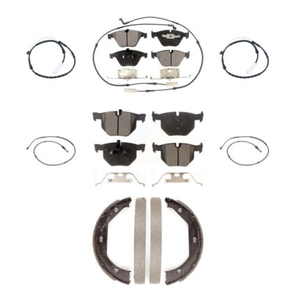 Front Rear Ceramic Disc Brake Pads And Extra Wear Sensors Kit (7Pc) For BMW 335i xDrive KTW-101470