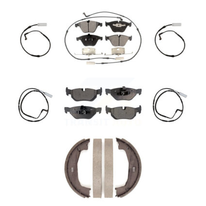 Front Rear Ceramic Disc Brake Pads And Extra Wear Sensors Kit (7Pc) For BMW 328i KTW-101474