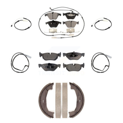 Front Rear Ceramic Disc Brake Pads And Extra Wear Sensors Kit (7Pc) For BMW 328i KTW-101476