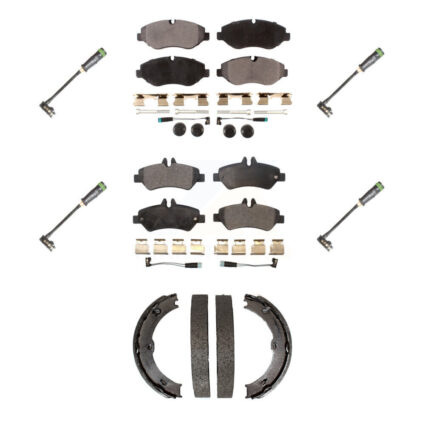Front Rear Ceramic Brake Pad & Extra Wear Sensor Kit (7Pc) For Freightliner Sprinter 2500 KTW-101486