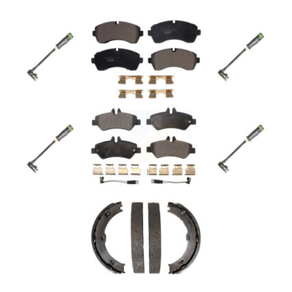 Front Rear Ceramic Brake Pad & Extra Wear Sensor Kit (7Pc) For Freightliner Sprinter 3500 KTW-101487