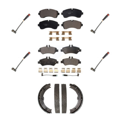 Front Rear Ceramic Brake Pads Extra Wear Sensor Kit (7Pc) For 09 Dodge Sprinter 3500 3.0L KTW-101489