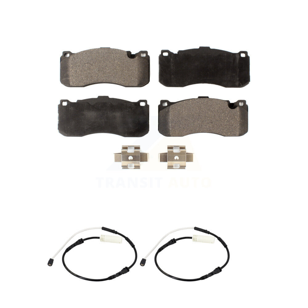 Front Ceramic Brake Pad Wear Sensor Kit For 2013 BMW 328i With 370mm Diameter Rotor KTW-101492