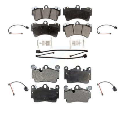 Front Rear Ceramic Disc Brake Pads And Extra Wear Sensors Kit For Audi Q7 Porsche Cayenne KTW-101519