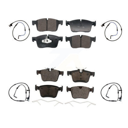 Front Rear Ceramic Disc Brake Pads And Wear Sensors Kit For Jaguar XE XF KTW-101526