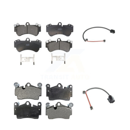 Front Rear Ceramic Disc Brake Pads And Wear Sensors Kit For Porsche Cayenne KTW-101544