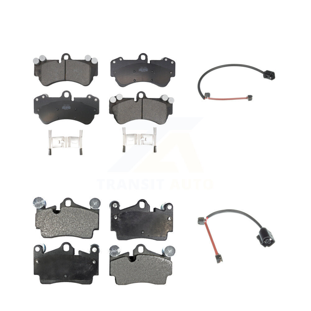 Front Rear Ceramic Disc Brake Pads And Wear Sensors Kit For Porsche Cayenne KTW-101544
