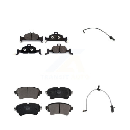 Front Rear Ceramic Disc Brake Pads And Wear Sensors Kit For Audi A6 Quattro 2.0L KTW-101552