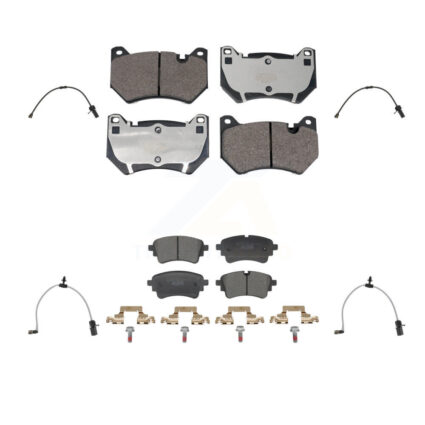 Front Rear Ceramic Disc Brake Pads And Wear Sensors Kit For 2021 Audi Q5 2.0L KTW-101608