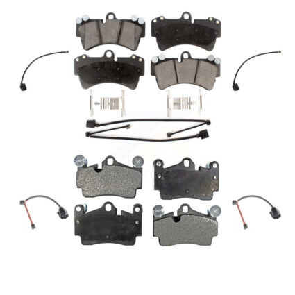 Front Rear Ceramic Disc Brake Pads And Extra Wear Sensors Kit For Audi Q7 KTW-101610