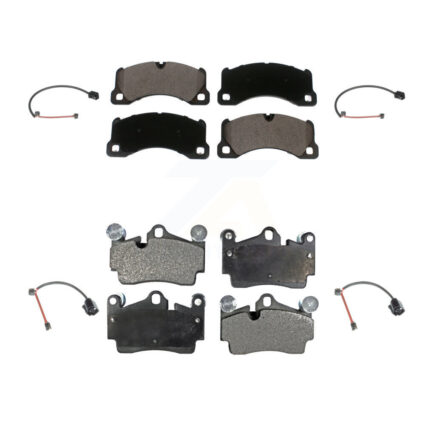Front Rear Ceramic Disc Brake Pads And Wear Sensors Kit For Porsche Cayenne KTW-101612