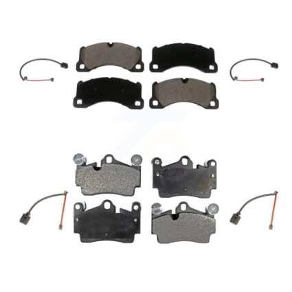 Front Rear Ceramic Disc Brake Pads And Wear Sensors Kit For Porsche Cayenne KTW-101613