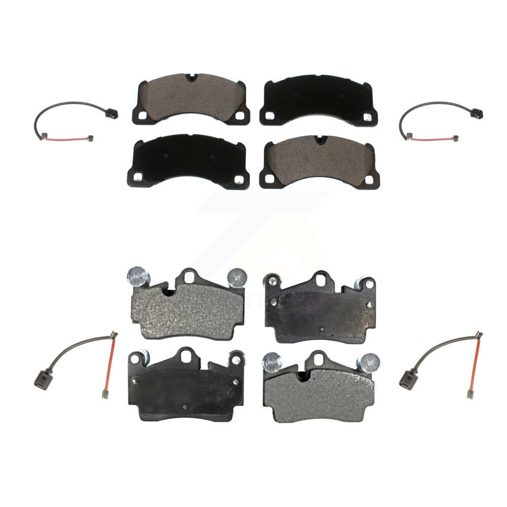 Front Rear Ceramic Disc Brake Pads And Wear Sensors Kit For Porsche Cayenne KTW-101613
