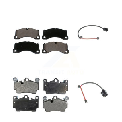 Front Rear Ceramic Disc Brake Pads And Wear Sensors Kit For Porsche Cayenne KTW-101646