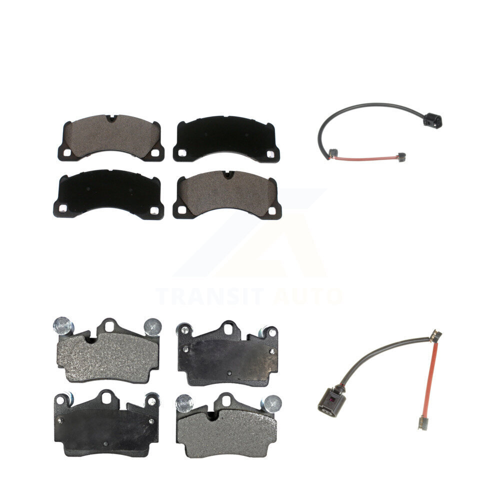 Front Rear Ceramic Disc Brake Pads And Wear Sensors Kit For Porsche Cayenne KTW-101647