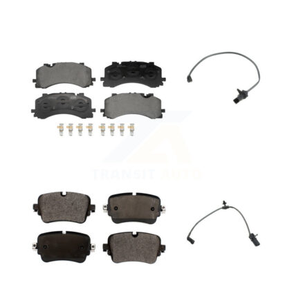 Front Rear Ceramic Disc Brake Pads And Wear Sensors Kit For Audi A8 Quattro L with 4.0L KTW-101671