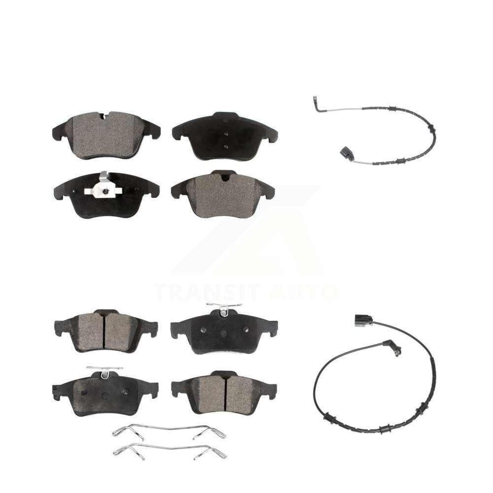 Front Rear Ceramic Disc Brake Pads And Wear Sensors Kit For Jaguar XF KTW-101755