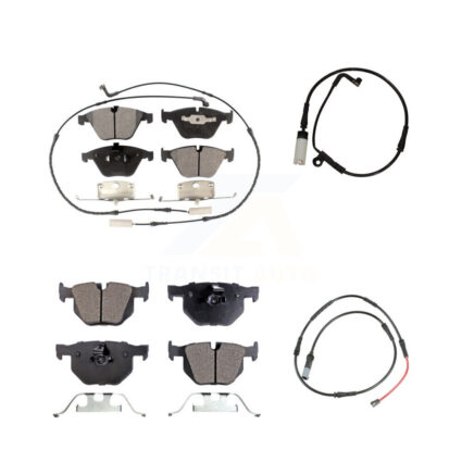 Front Rear Ceramic Brake Pad And Extra Wear Sensor Kit For 2009-2010 BMW 528i xDrive 3.0L KTW-101758
