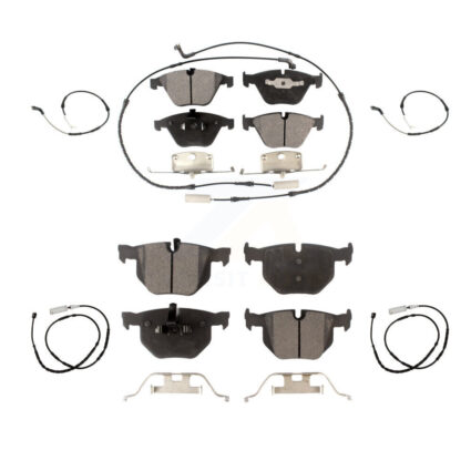Front Rear Ceramic Brake Pads & Extra Wear Sensor Kit For 2013 BMW X1 xDrive35i with 3.0L KTW-101771