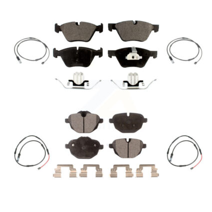 Front Rear Ceramic Disc Brake Pads And Wear Sensors Kit For BMW 528i KTW-101779