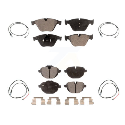 Front Rear Ceramic Disc Brake Pads And Wear Sensors Kit For 2014-2016 BMW 528i 535d KTW-101780