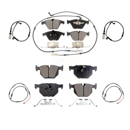 Front Rear Ceramic Brake Pad And Extra Wear Sensor Kit For 2009-2010 BMW 528i xDrive 3.0L KTW-101782