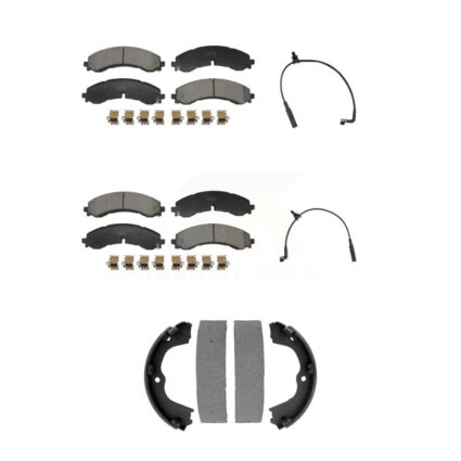 Front Rear Ceramic Brake Pads Wear Sensor Kit (5Pc) For GMC Chevrolet Sierra 2500 HD 3500 KTW-101799