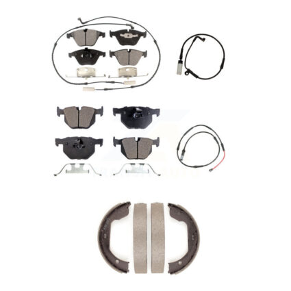 Front Rear Ceramic Brake Pad & Extra Wear Sensor Kit (5Pc) For 09-10 BMW 528i xDrive 3.0L KTW-101800