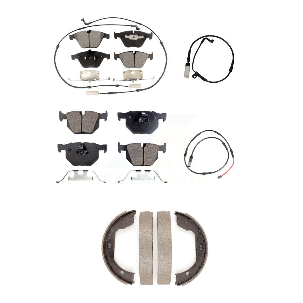 Front Rear Ceramic Brake Pad & Extra Wear Sensor Kit (5Pc) For 09-10 BMW 528i xDrive 3.0L KTW-101800