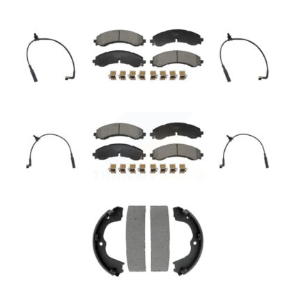 Front Rear Ceramic Brake Pads Wear Sensor Kit (7Pc) For GMC Chevrolet Sierra 2500 HD 3500 KTW-101804