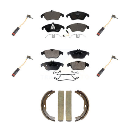 Front Rear Ceramic Brake Pad Extra Wear Sensor Kit (7Pc) For Mercedes-Benz C300 C350 E350 KTW-101811