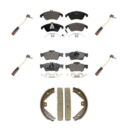 Front Rear Ceramic Brake Pad Extra Wear Sensor Kit (7Pc) For Mercedes-Benz E350 E250 E400 KTW-101814