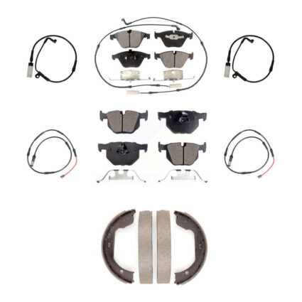 Front Rear Ceramic Brake Pad & Extra Wear Sensor Kit (7Pc) For 09-10 BMW 528i xDrive 3.0L KTW-101822