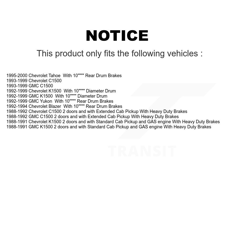 Rear Drum Brake Wheel Cylinder Pair For Chevrolet K1500 GMC C1500 Tahoe Yukon Blazer K14-100036 - Image 2