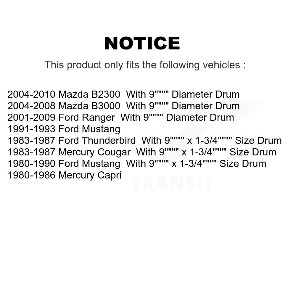 Rear Drum Brake Wheel Cylinder Pair For Ford Ranger Mustang Mazda B2300 B3000 Mercury K14-100053 - Image 2