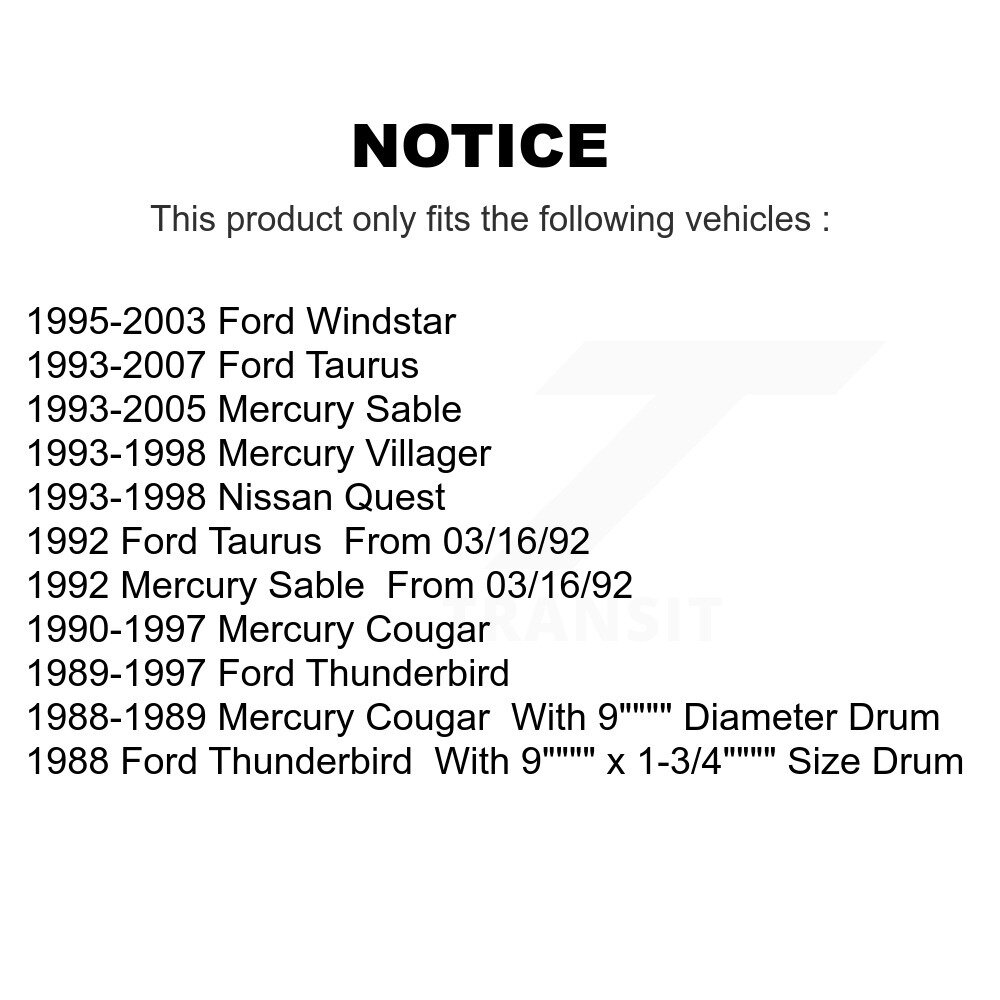 Rear Drum Brake Wheel Cylinder Pair For Ford Taurus Windstar Mercury Thunderbird Sable K14-100071 - Image 2